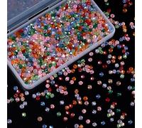 Laopottbeads 1100PCS 4mm Bicone Crystal Glass Beads for Jewelry Making, Sparkling Mini Beads for Suncatchers, DIY Bracelets & Craft Projects (Multicolored)