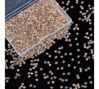 Laopottbeads 1200PCS 3mm Bicone Crystal Glass Beads for Jewelry Making, Sparkling Mini Beads for Suncatchers, DIY Bracelets & Craft Projects (Champagne Silver)