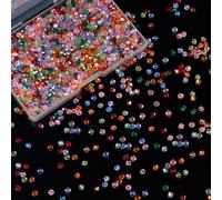 Laopottbeads 1200PCS 3mm Bicone Crystal Glass Beads for Jewelry Making, Sparkling Mini Beads for Suncatchers, DIY Bracelets & Craft Projects (Multicolored)