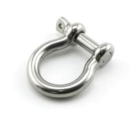 Laorde 316 Stainless Steel D-Ring Shackles, Marine Grade, 1/4", 5/16", 3/8", 1/2", Heavy Duty, Bow or Clevis Screw Pin Anchor Shackle for Boat, Sailboat, Chain, Strap, Rigging Clasp (1/4 inch 2 Pack)