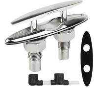 Laorde 6" Pop Up Boat Cleat 316 Stainless Steel Retractable Cleats Marine Grade Rope Cleat Hidden Flush Mount Full Up Dock Cleat for Yacht and Kayak (6 inch 1 Pack)