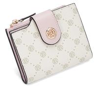 LAORENTOU Small Wallet for Women Soft Leather RFID Blocking Bifold Zipper Pocket Wallet Card Case Purse, Pink A