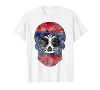 Laos Flag Gift Sugar Skull Laotian Vintage Value Graphic T-Shirt