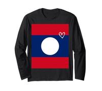 Laos Flag Lao Heart Proud Heritage National Day Long Sleeve T-Shirt