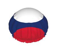 Laos Flag Reusable Shower Cap for Women, Double Waterproof Layer Shower Cap, Hair Care Essential