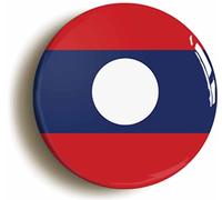 Laos National Flag Fridge Magnet (Circular 2inch / 50mm Diameter)