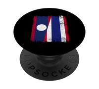 Laos Thailand Half Flag Lao Thai Roots PopSockets Adhesive PopGrip