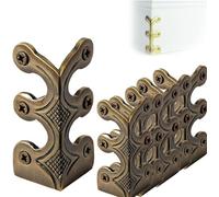 LaoSShu Skiffers Baseboard Corner Protectors, Solid Brass Skirting Board Corner Protectors, Vintage Metal Corner Protector Decorative (Brown#1, 4Pcs)