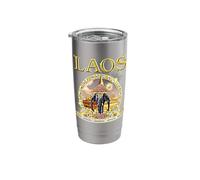 Laotian 3 Headed Elephant Erawan Buddhist Laos Stainless Steel Insulated Tumbler