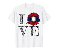 Laotian Flag Sunflower Love Laos Value Graphic T-Shirt