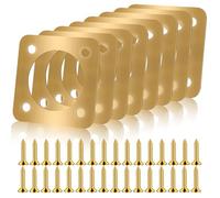 LAOTIDui Predator Guards for Bird Houses, Metal Copper Portal, 4 Pieces, 1 1/8'' Inner Diameter, 16 Screws, Suitable for Chickadee, Wren, Gold, Art Deco Style, Bird House Guard
