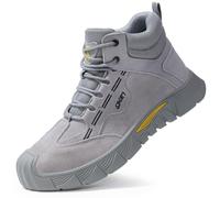 LAoutun Safety Boots Mens Slip on CE Certified Work Boots Steel Toe Cap Shoes Lightweight Safety Shoes Puncture Proof Construction Boot Fashionable Protective Working Boot for Men