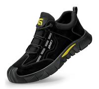 LAoutun Safety Boots Mens Slip on CE Certified Work Boots Steel Toe Cap Shoes Lightweight Safety Shoes Puncture Proof Construction Boot Fashionable Protective Working Boot for Men