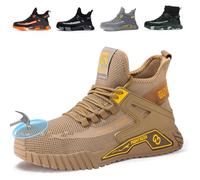 LAoutun Steel Toe Cap Trainers Safety Shoes for Men Safety Trainers Comfortable Work Shoes Lightweight Work Boots Puncture Proof Industrial Steel Toe Cap Boots for Construction