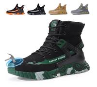 LAoutun Steel Toe Cap Trainers Safety Shoes for Men Safety Trainers Comfortable Work Shoes Lightweight Work Boots Puncture Proof Industrial Steel Toe Cap Boots for Construction