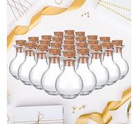 LAOXI 30 2ml Empty Glass Jars Bottles with Cork Stoppers, Decoration Small Glass Bottles Favors, Vials Cork,Message Glass Bottle Vial Cork, Wedding Decoration, Favors, Wishing Bottles