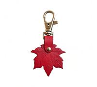 LAOYEFACAI Autumn Maple Leaf Keyring Made of PU Leather Vintage Lanyard for Handbag Backpack Gift for Girlfriend Women, red, One size