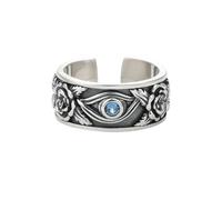 LAOYEFACAI Men's Ring Matte Sterling Silver 925 Horus Eye Open Ring Vintage Ring Gothic Men's Ring Rings, Sterlingsilber, Sterlingsilber