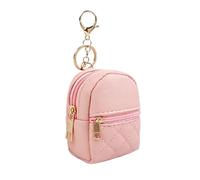 LAOYEFACAI Mini Leather Keychain Backpack - Cute Coin Purse with Carabiner Keychain and Handbag Accessory for Women, Stylish Accessory for Bags and Keys, pink, Casual