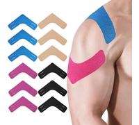 LAOYEFACAI Pack of 12 Sports Tape for Knee, Preformed V-Cut for Knee Joint & Patella Stabilisation Inner Therapy Tape for Basketball Fitness Sports