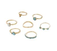 LAOYEFACAI Rings for Women Gemstone Ring Set Adjustable Engagement Ring Wedding Rings Engagement Rings Women Stacking Thumb Ring Simple Band Ring Jewellery Gifts for Women, Metal, Alloy