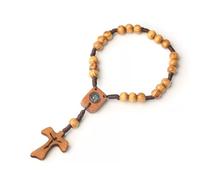LAOYEFACAI Wooden Cross Catholic Rosary with Thread Bag First Communion Gifts Girl Christening Decoration Crucifix Gifts Communion Boy Modern Cross