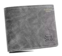 Laoyemen Slim Wallet for Men，Bifold Credit Card Holder Wallet with 8 Slots and ID Window,Mens Leather Wallet with Zippered Coin Pocket (Grey)