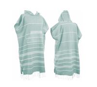 laoyuandamai 1pcs Large Turkish Cotton Poncho Towel Surf Poncho Changing Robe with Hood and Front Pocket Absorbent Wearable Towel Hooded Beach Towel for Adult Man Women Beach Pool (Green, Medium)