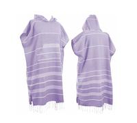 laoyuandamai 1pcs Large Turkish Cotton Poncho Towel Surf Poncho Changing Robe with Hood and Front Pocket Absorbent Wearable Towel Hooded Beach Towel for Adult Man Women Beach Pool (Purple, Large)