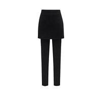 LaoZan Large Size Womens 2 in 1 Skirt & Leggings Warm Casual Sport Leggings Tights Leggings Pants Black Thick M