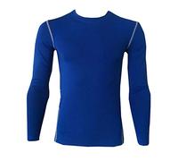 LaoZan Men's Long Sleeve Compression T-Shirt Compression Base Layer Top Skin Fit Shirt Blue L