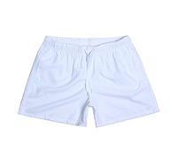 LaoZan Men's Solid Color Swim Shorts Swimming Beach Holiday Trunks Shorts Surf Boardshorts White L