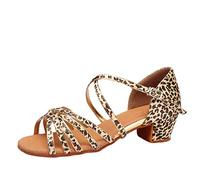 LaoZan Women Children Girl's Latin Dance Shoes Ballroom Performance Training Tango Salsa Dance Sandal Shoes (As The Picture#2, Size 27)