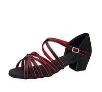 LaoZan Women Children Girl's Latin Dance Shoes Ballroom Performance Training Tango Salsa Dance Sandal Shoes (Black#3, Size 36)