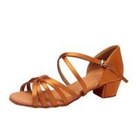 LaoZan Women Children Girl's Latin Dance Shoes Ballroom Performance Training Tango Salsa Dance Sandal Shoes (As The Picture#1, Size 25)