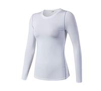 LaoZanA Women's Long Sleeve Soft Shirt Compression Thermal Base Layer Top White S
