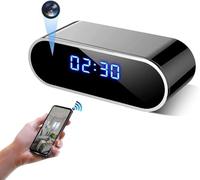 LaoZiTong 4K UHD Spy Camera Hidden Camera in Clock WiFi Hidden Cameras Video Recorder Wireless IP Camera Indoor Home Security Monitoring Nanny Cam 140° Angle Night Vision/Motion Detection
