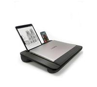 Lap Desk Laptop Tray with Pillow Cushion for Bed Sofa Couch- 40x34cm Portable Wooden Pattern Cushioned Lapdesk Desk with Wrist Rest for 15.6” Laptop, Lightweight Table for Work Study - Black