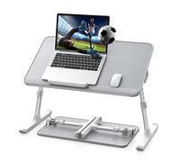 Lap Desk, SAIJI Bed Table, Thick Stable Feet, Height and Angle Adjustable, Enough Mouse Space, up to 17'' Laptop, for Homeoffice, Breakfast, Study (Grey, 52 * 30cm)