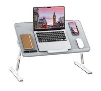 Lap Desk, SAIJI Bed Table, Thick Stable Feet, Height and Angle Adjustable, Enough Mouse Space, up to 17'' Laptop, for Homeoffice, Breakfast, Study (Grey, 60 * 33cm)