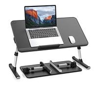 Lap Desk, SAIJI Bed Table, Thick Stable Feet, Height and Angle Adjustable, Enough Mouse Space, up to 17'' Laptop, for Homeoffice, Breakfast, Study (Dark Black, L)