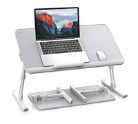 Lap Desk, SAIJI Bed Table, Thick Stable Feet, Height and Angle Adjustable, Enough Mouse Space, up to 17'' Laptop, for Homeoffice, Breakfast, Study (Light Grey, L)