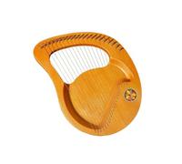 Lap Harp 21, 24 Metal Strings Lyre Harp Comes with Storage Bag, Tuner and Spare String, Cleaning Cloth Easy to Learn, Suitable for Beginners(21 String Wood Color)