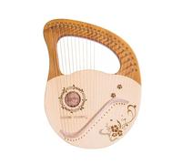Lap Harp 21, 24 Metal Strings Lyre Harp Comes with Storage Bag, Tuner and Spare String, Cleaning Cloth Easy to Learn, Suitable for Beginners(24 String - b)