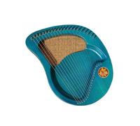 Lap Harp 21, 24 Metal Strings Lyre Harp Comes with Storage Bag, Tuner and Spare String, Cleaning Cloth Easy to Learn, Suitable for Beginners(21 String Blue Green)