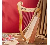 Lap Harp Rounded Edge Design, Comfortable to Hold Lyre Harp Suitable for Musicians Suitable for Music Enlightenment(19-string-Harp-Log)