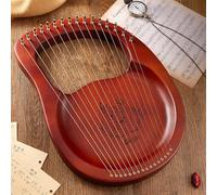 Lap Harp Rounded Edge Design, Comfortable to Hold Lyre Harp Suitable for Musicians Suitable for Music Enlightenment(16-string-B-Coffee)