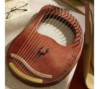 Lap Harp Rounded Edge Design, Comfortable to Hold Lyre Harp Suitable for Musicians Suitable for Music Enlightenment(16-string-A-Coffee)
