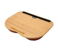 Lap Laptop Desk, Portable Bamboo Wood Lap Desk, Home Office Portable Computer Lapdesk, Holds 15.6 Inch Laptop, with Pillow Cushion, Anti Skid Strip for Bed, Sofa, Outdoor, Car Use