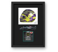 Lap Legends Lewis Hamilton Framed Display Gift with Reproduced Digital Signature (2024 Car)